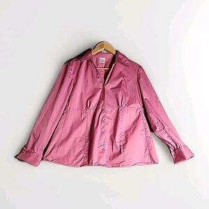 Motherhood Maternity Blouse Women Size Medium Rose Pink Long Sleeve